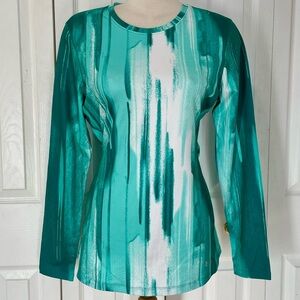 Under Armour Teal and White Long Sleeve Top